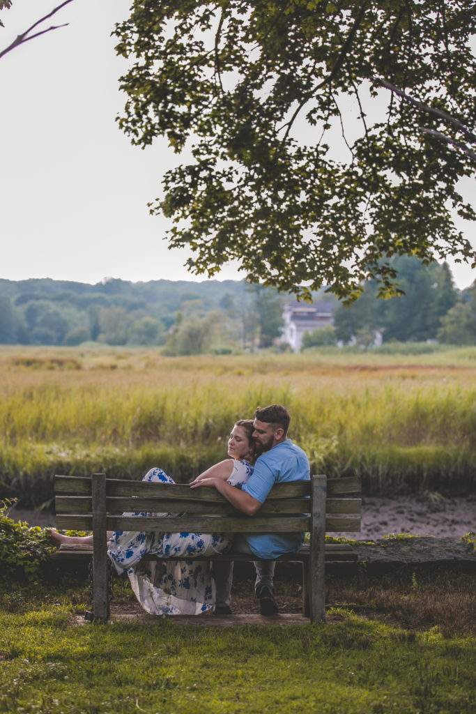 blue floral dress, summer engagement session, summer photo shoot, outdoor engagement session, moody engagement session, moody engagement photos, moody engagement photo session, film style engagement session, film style engagement photos, film engagement shoot, film engagement photos, whimsical engagement shoot, coastal engagement session, costal engagement photos, beach engagement, park engagement, moody engagement, candid engagement, Brandford, CT, Guildford, CT, Connecticut photos, Connecticut Engagement, CT Engagement