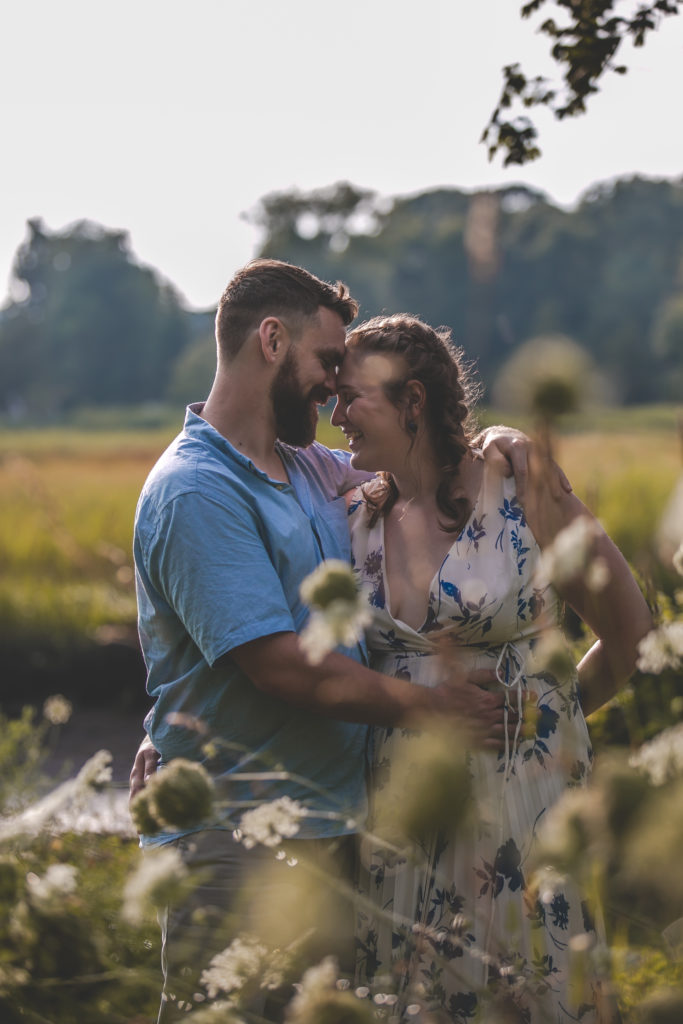 blue floral dress, summer engagement session, summer photo shoot, outdoor engagement session, moody engagement session, moody engagement photos, moody engagement photo session, film style engagement session, film style engagement photos, film engagement shoot, film engagement photos, whimsical engagement shoot, coastal engagement session, costal engagement photos, beach engagement, park engagement, moody engagement, candid engagement, Brandford, CT, Guildford, CT, Connecticut photos, Connecticut Engagement, CT Engagement