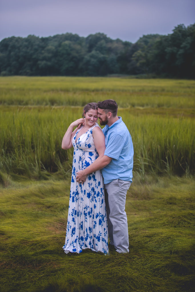 blue floral dress, summer engagement session, summer photo shoot, outdoor engagement session, moody engagement session, moody engagement photos, moody engagement photo session, film style engagement session, film style engagement photos, film engagement shoot, film engagement photos, whimsical engagement shoot, coastal engagement session, costal engagement photos, beach engagement, park engagement, moody engagement, candid engagement, Brandford, CT, Guildford, CT, Connecticut photos, Connecticut Engagement, CT Engagement