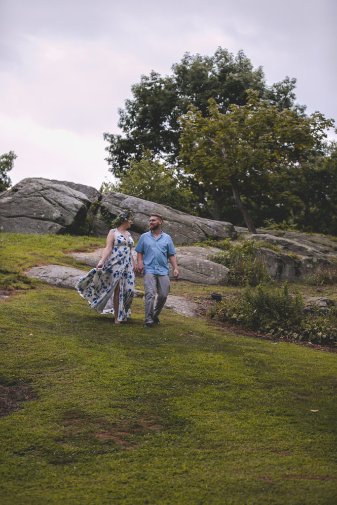 blue floral dress, summer engagement session, summer photo shoot, outdoor engagement session, moody engagement session, moody engagement photos, moody engagement photo session, film style engagement session, film style engagement photos, film engagement shoot, film engagement photos, whimsical engagement shoot, coastal engagement session, costal engagement photos, beach engagement, park engagement, moody engagement, candid engagement, Brandford, CT, Guildford, CT, Connecticut photos, Connecticut Engagement, CT Engagement