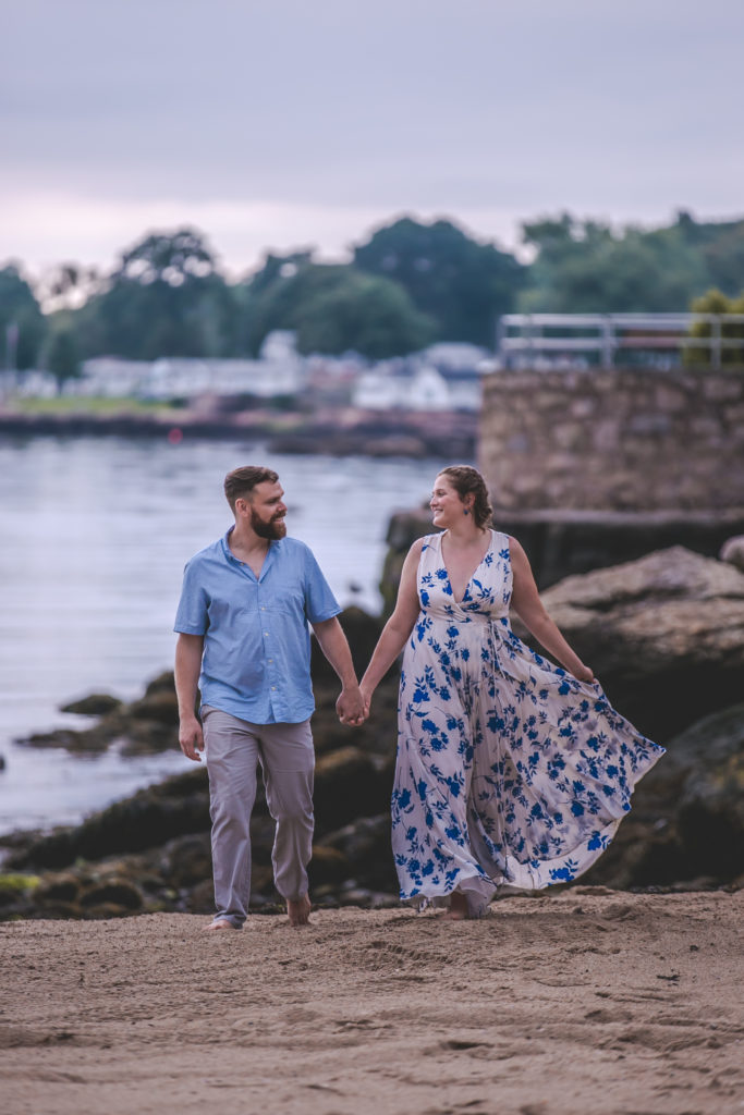 blue floral dress, summer engagement session, summer photo shoot, outdoor engagement session, moody engagement session, moody engagement photos, moody engagement photo session, film style engagement session, film style engagement photos, film engagement shoot, film engagement photos, whimsical engagement shoot, coastal engagement session, costal engagement photos, beach engagement, park engagement, moody engagement, candid engagement, Brandford, CT, Guildford, CT, Connecticut photos, Connecticut Engagement, CT Engagement