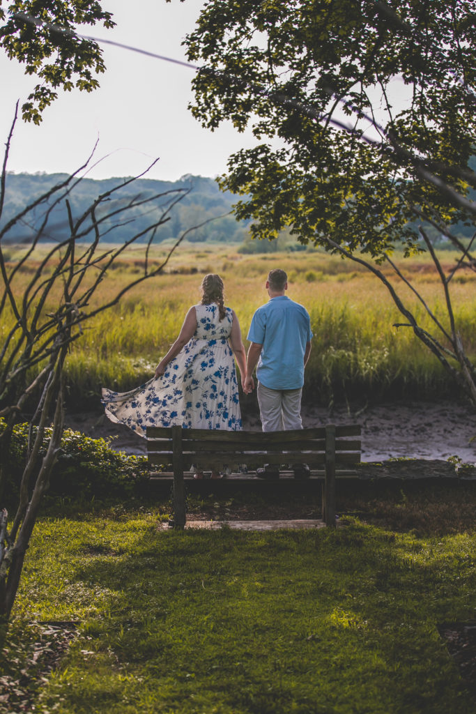 blue floral dress, summer engagement session, summer photo shoot, outdoor engagement session, moody engagement session, moody engagement photos, moody engagement photo session, film style engagement session, film style engagement photos, film engagement shoot, film engagement photos, whimsical engagement shoot, coastal engagement session, costal engagement photos, beach engagement, park engagement, moody engagement, candid engagement, Brandford, CT, Guildford, CT, Connecticut photos, Connecticut Engagement, CT Engagement